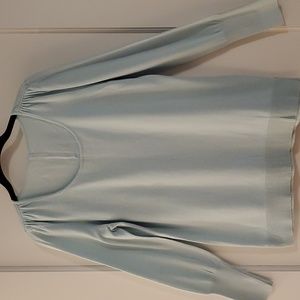 LOFT Puff Sleeve Button Back Sweater